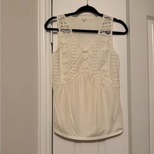 Maurices Cream Lace Tank Top